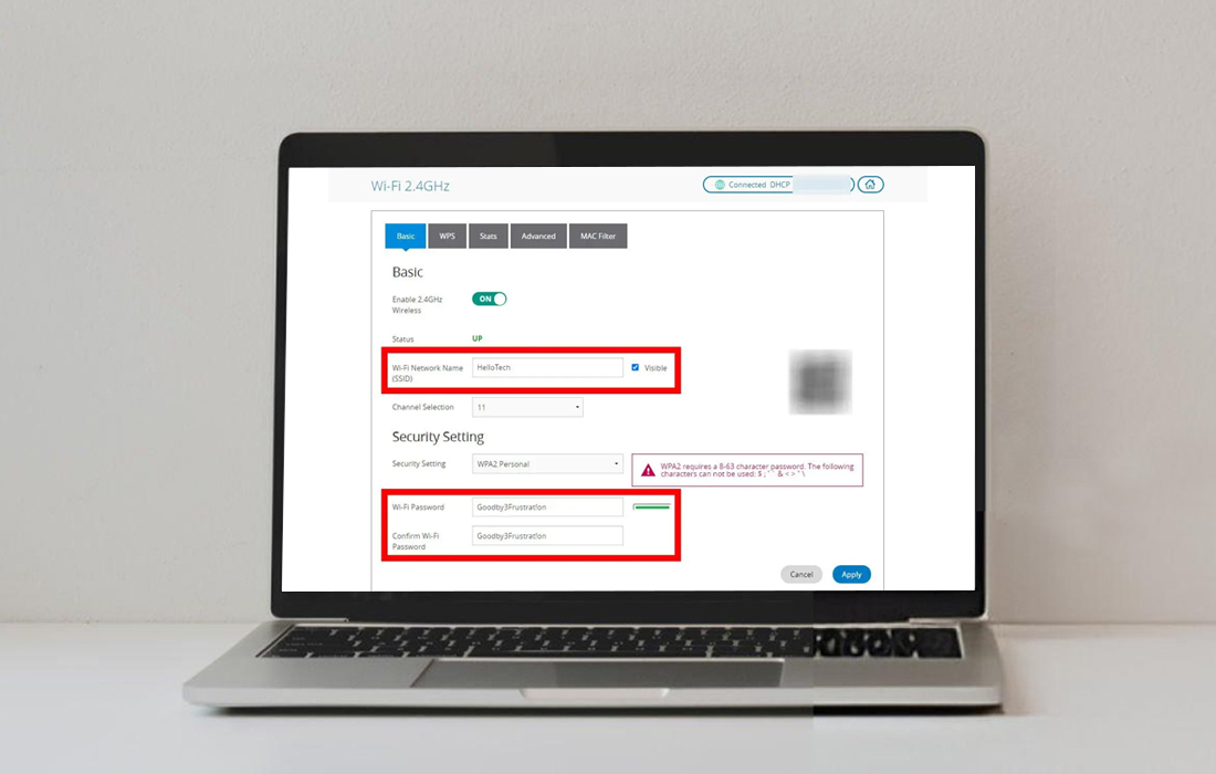 spectrum router password